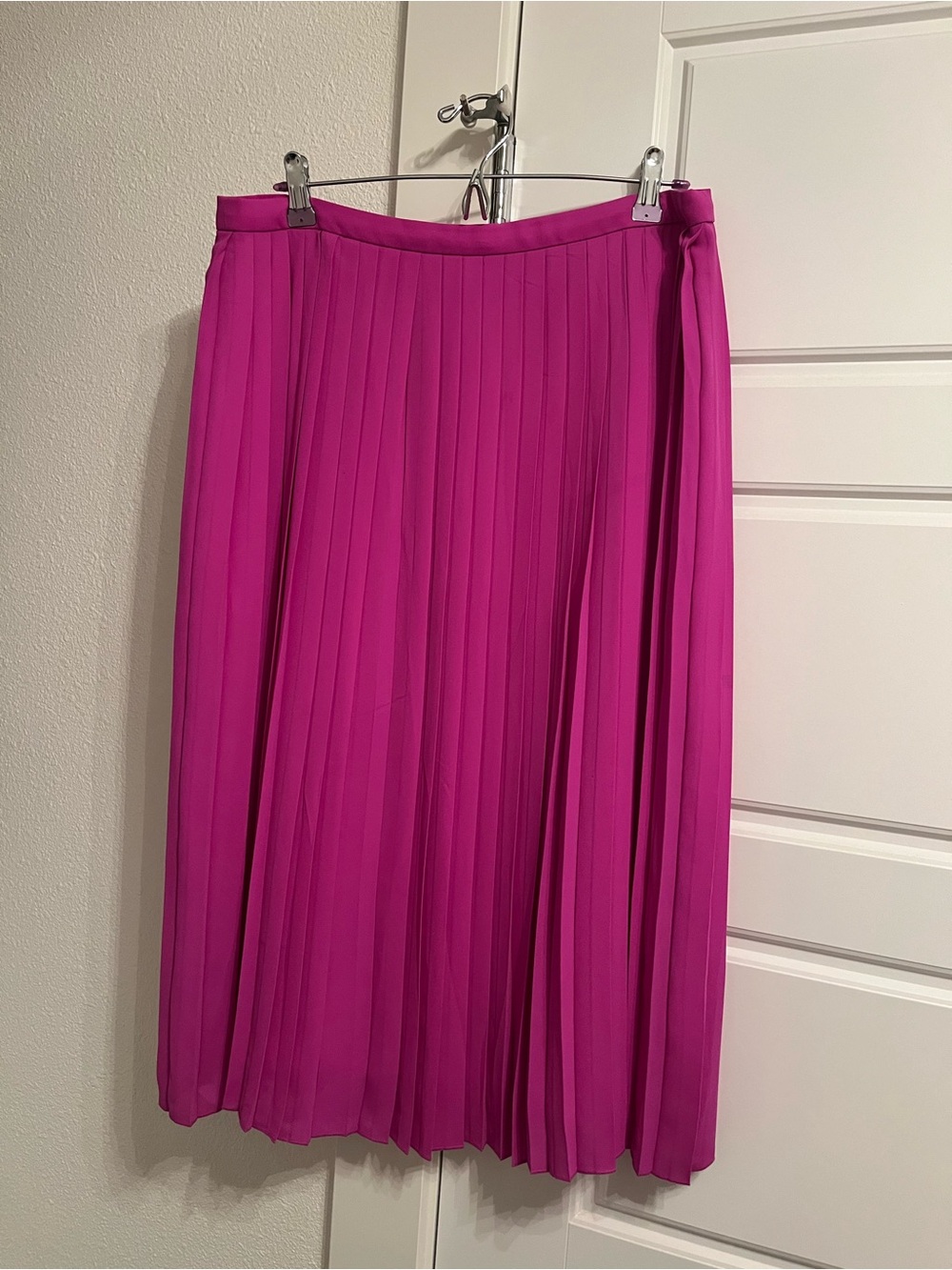 J. Crew Pleated Midi Skirt - Magenta